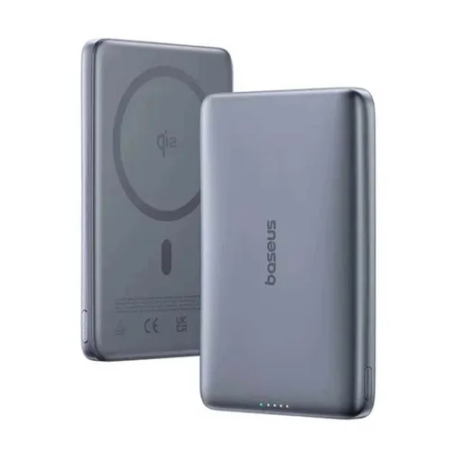 پاوربانک مگنتی 10000 میلی آمپر باسئوس 27 وات مدل Baseus PicoGo AM41 Ultra Slim Qi2 Magnetic به همراه کابل USB-C به USB-C به طول 0.3 متر با گارانتی 24 ماهه شرکتی