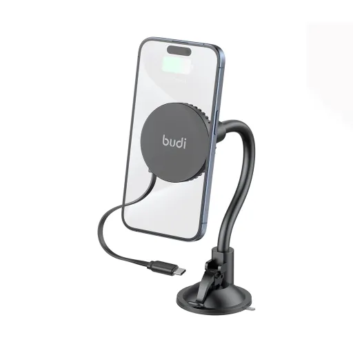 پایه نگهدارنده گوشی موبایل و شارژر 15 وات بودی مدل Budi CM579B با گارانتی ۱۸ ماهه شرکتی (۶ ماه تعویض)