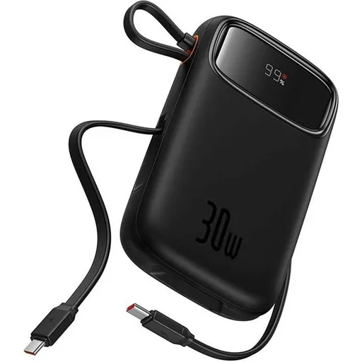 پاوربانک فست شارژ 20000 میلی آمپر باسئوس 30 وات مدل Baseus QPow 2 به همراه 2 کابل USB-C متصل با گارانتی 24 ماهه شرکتی